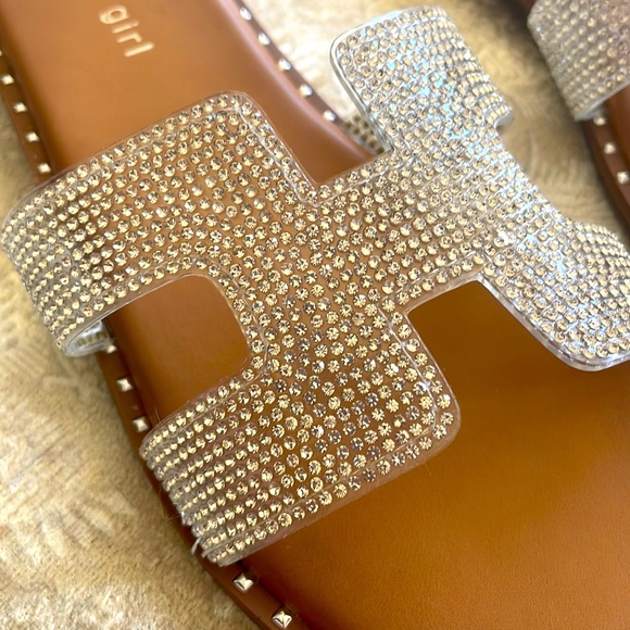 Brand New Madden Girl Rhinestone Crystal Sparkle Slides Sandals H-Band Strap - Picture 6 of 15